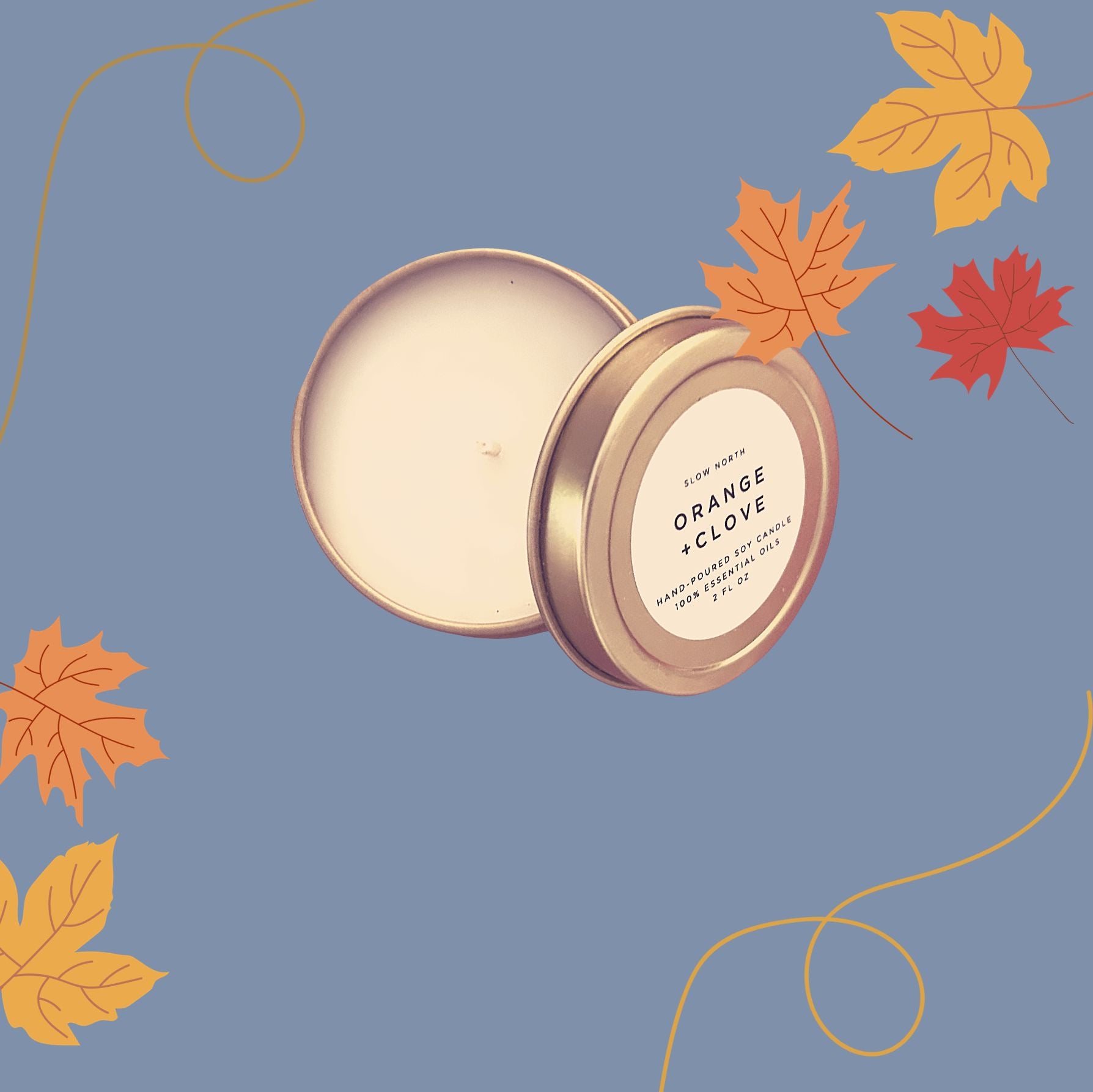 orange clove cinnamon fall spicy soy candle 2oz tin