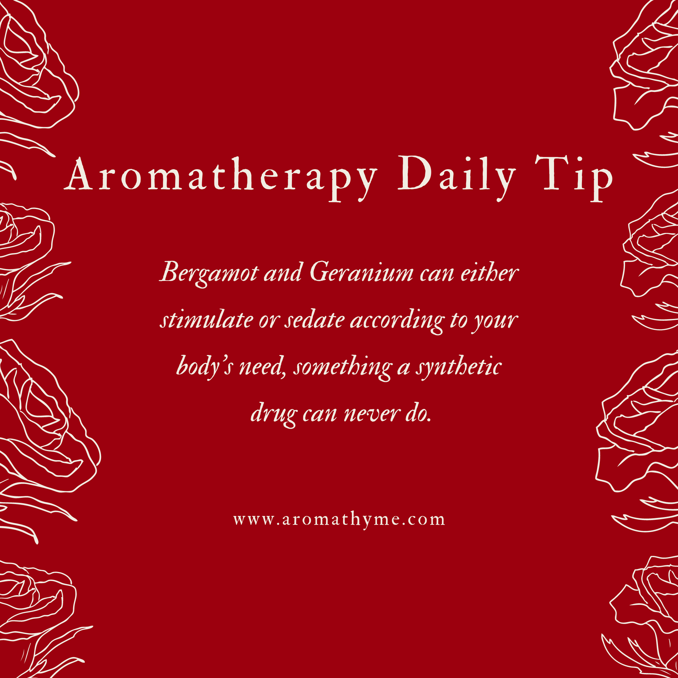 Aromatherapy Daily Tip  Bergamot and Geranium