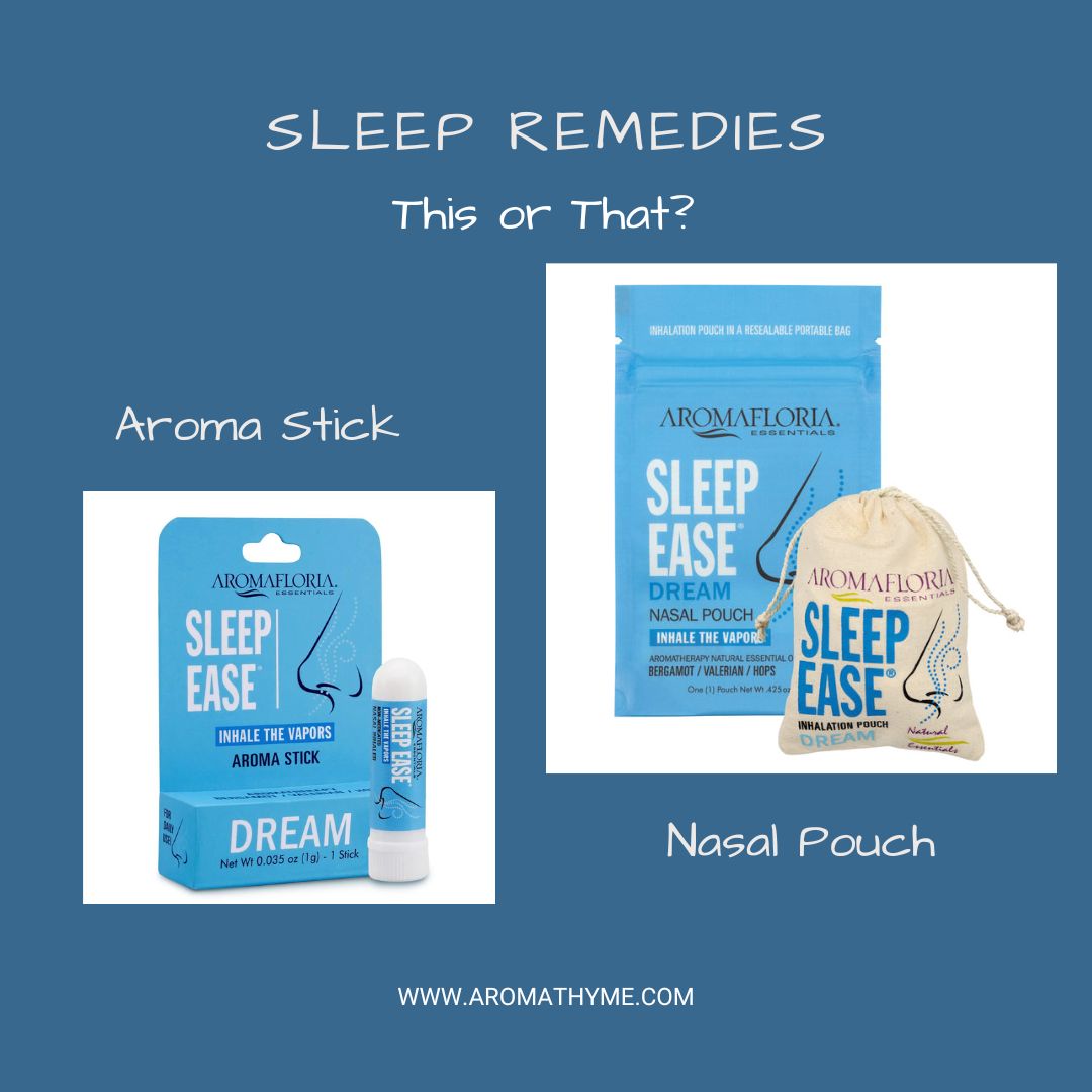 Essential Oil Sleep Remedies on dark blue background