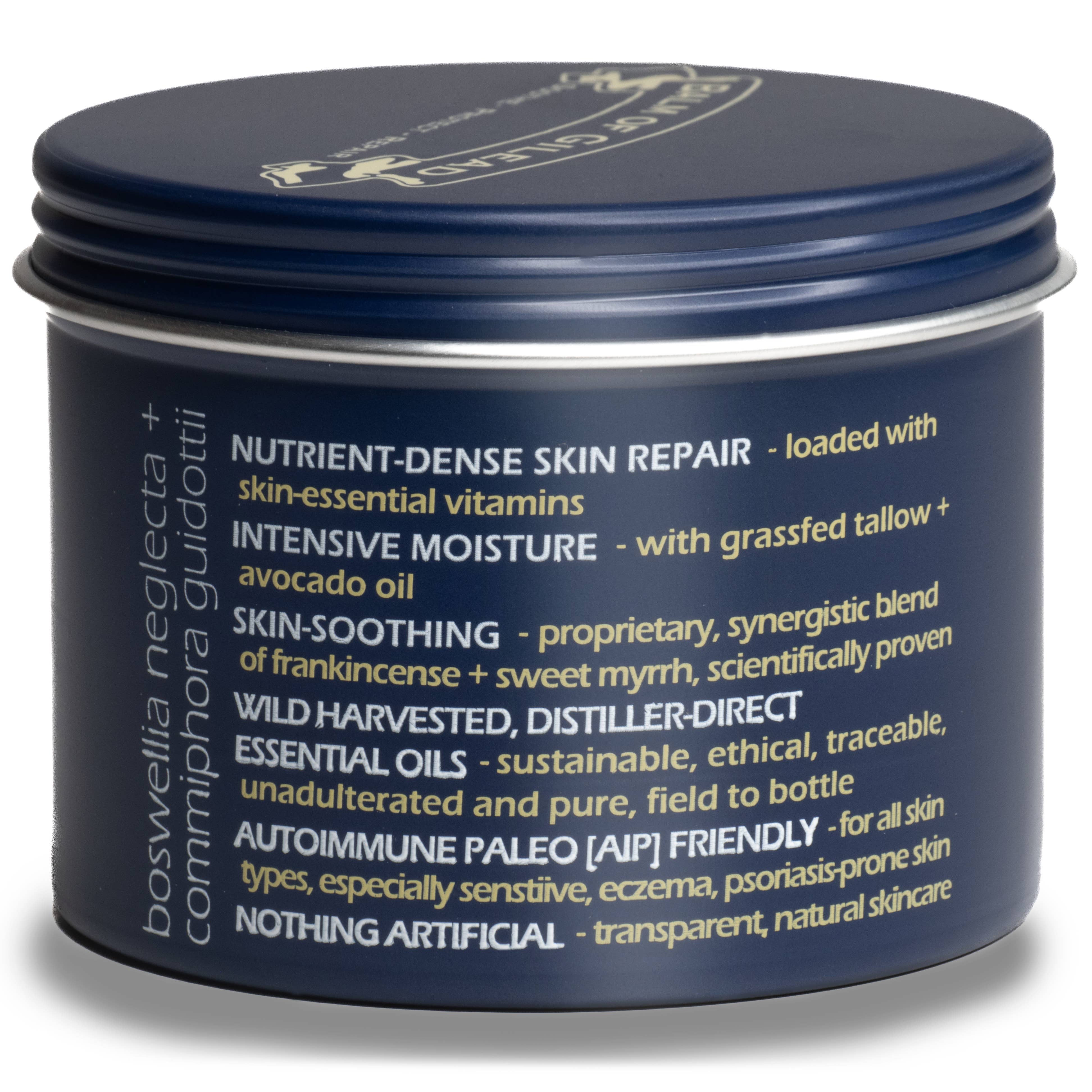 Frankincense & Sweet Myrrh intensive skin healing cream features and benefits